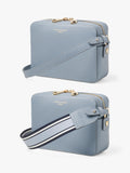 Aspinal of London crossbody bag sky blue nylon leather trim - British product