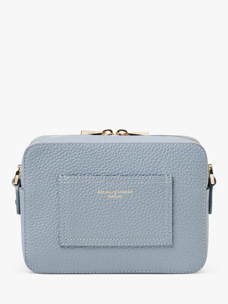 Aspinal of London crossbody bag sky blue nylon leather trim - British product