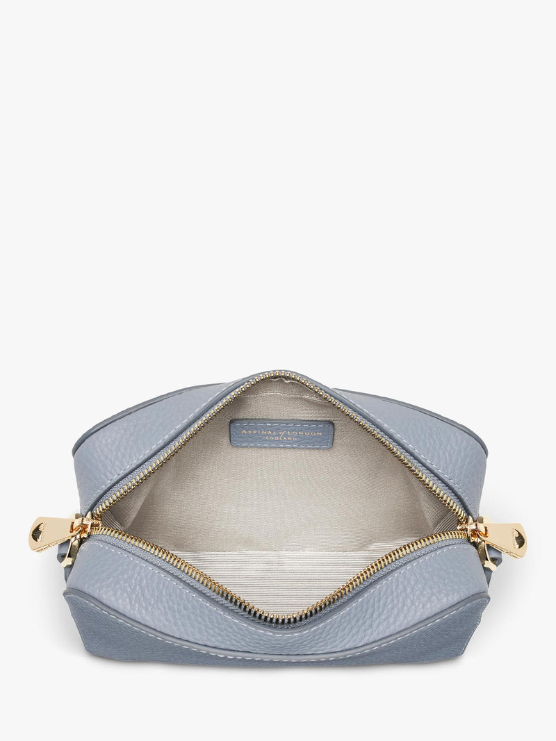Aspinal of London crossbody bag sky blue nylon leather trim - British product