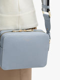 Aspinal of London crossbody bag sky blue nylon leather trim - British product