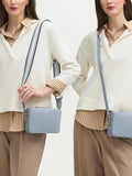 Aspinal of London crossbody bag sky blue nylon leather trim - British product