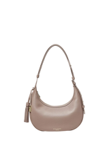 John Lewis Aspinal of London Soho Pebble Leather Small Crescent Shoulder Bag, Moleskin- Buy online at McGrocer