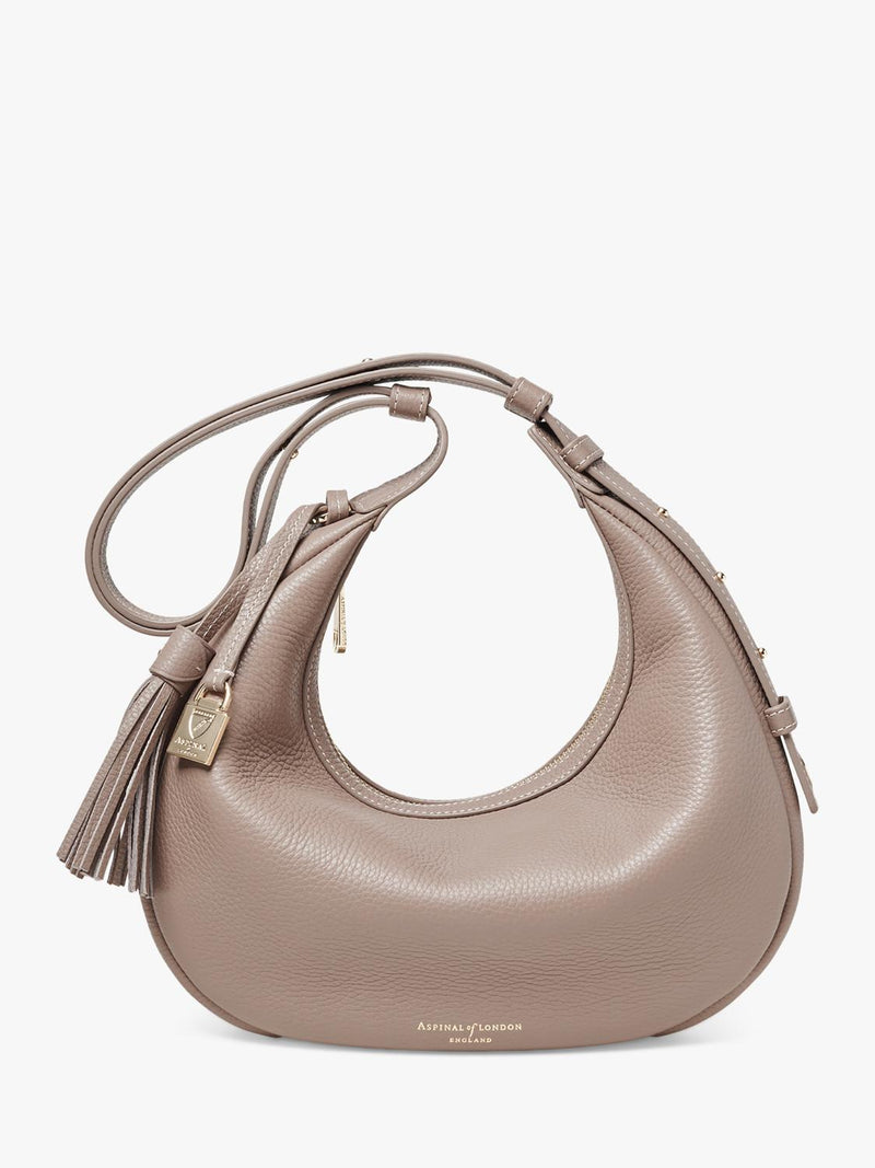 Aspinal of London small crescent shoulder bag moleskin, UK version