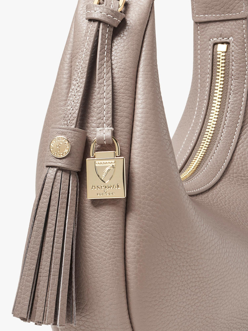 Aspinal of London small crescent shoulder bag moleskin, UK version