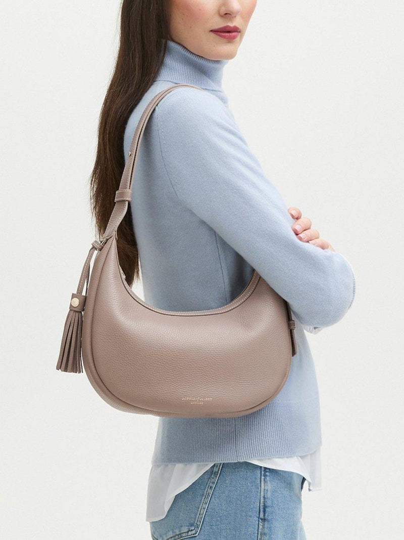 Aspinal of London small crescent shoulder bag moleskin, UK version