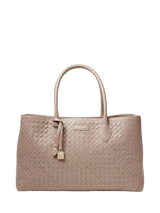 John Lewis Aspinal of London London Woven Leather Tote Bag, Moleskin- Buy online at McGrocer