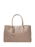 Aspinal of London woven leather tote bag in moleskin - British product