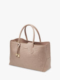 Aspinal of London woven leather tote bag in moleskin - British product
