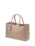 Aspinal of London woven leather tote bag in moleskin - British product