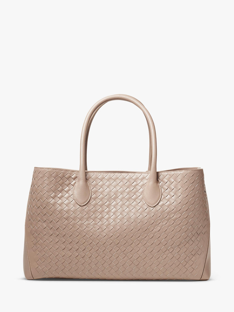 Aspinal of London woven leather tote bag in moleskin - British product