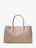 Aspinal of London woven leather tote bag in moleskin - British product