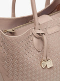 Aspinal of London woven leather tote bag in moleskin - British product