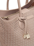 Aspinal of London woven leather tote bag in moleskin - British product