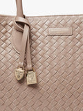 Aspinal of London woven leather tote bag in moleskin - British product