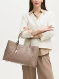 Aspinal of London woven leather tote bag in moleskin - British product