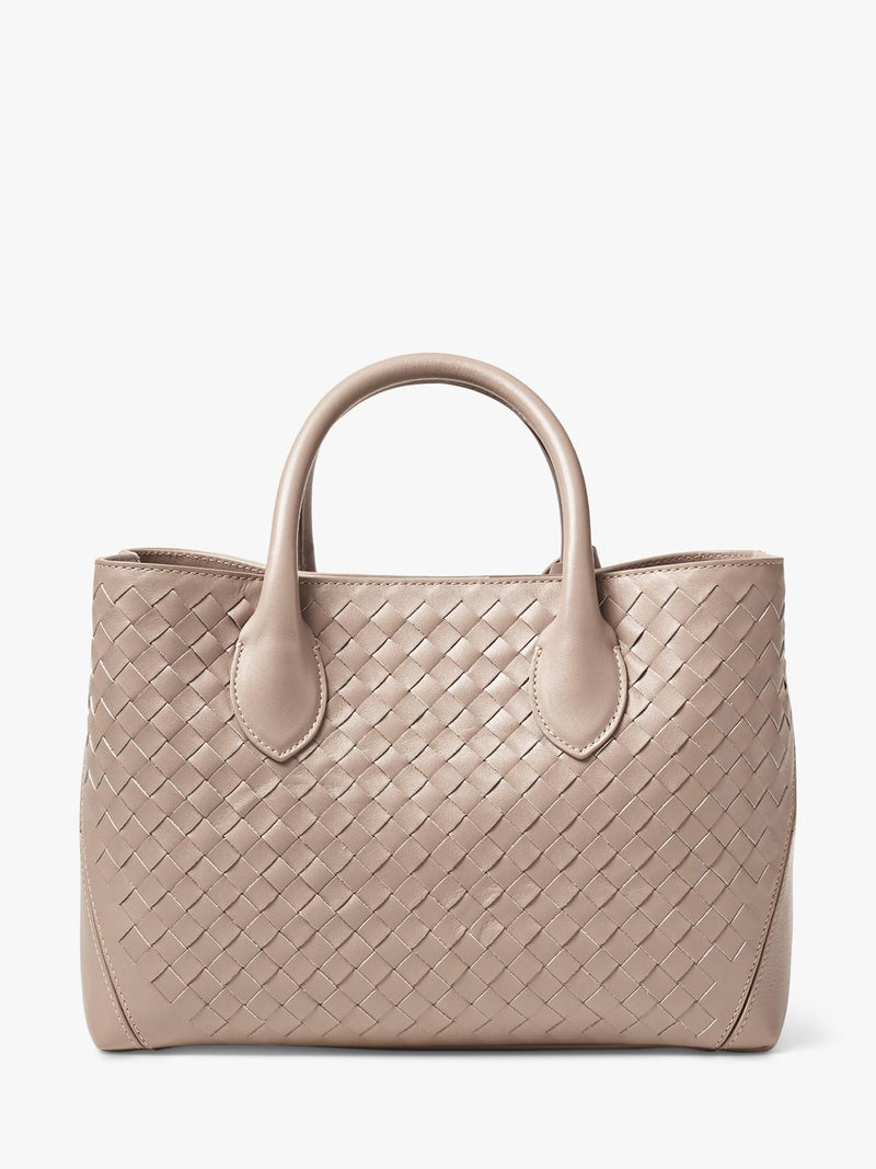 Aspinal of London Midi woven leather tote bag - British product