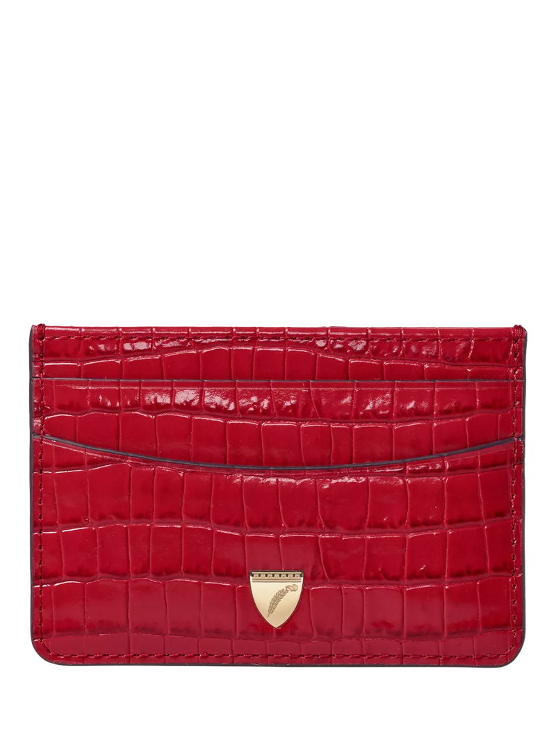 Aspinal of London Croc Leather Slim Credit Card Case