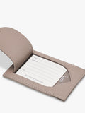 Aspinal of London moleskin leather luggage tag, imported from the UK