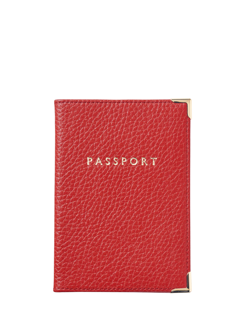 Aspinal of London passport cover in Cardinal Red (British brand)