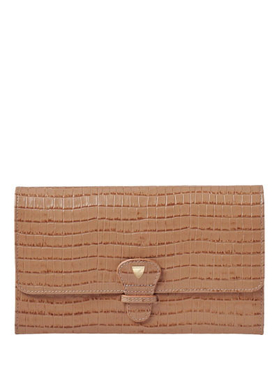 John Lewis Aspinal of London Croc Effect Leather Classic Travel Wallet- Buy online at McGrocer
