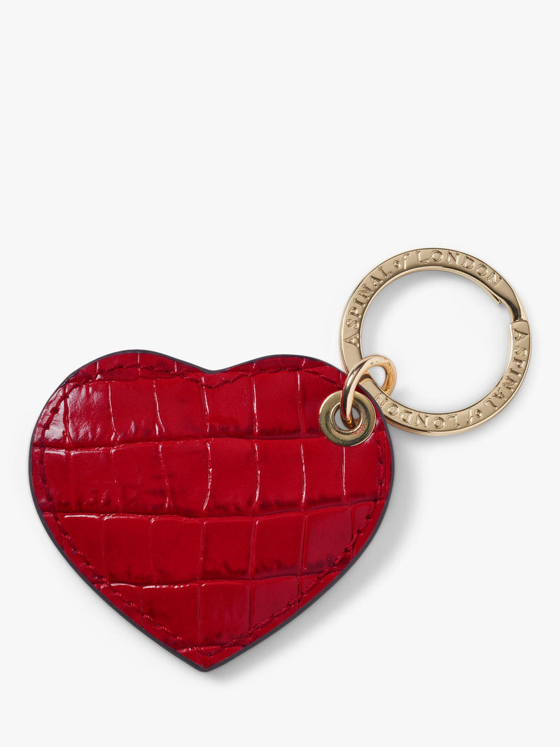 Aspinal of London small leather heart keyring - British product