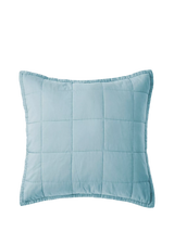 John Lewis Christy Laundered Cotton Quilted Pillow Sham, Chalk Blue, 65x65cm- Buy online at McGrocer
