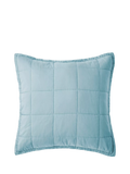 Christy laundered cotton quilted pillowsham chalk blue (British brand)