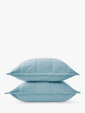 Christy laundered cotton quilted pillowsham chalk blue (British brand)