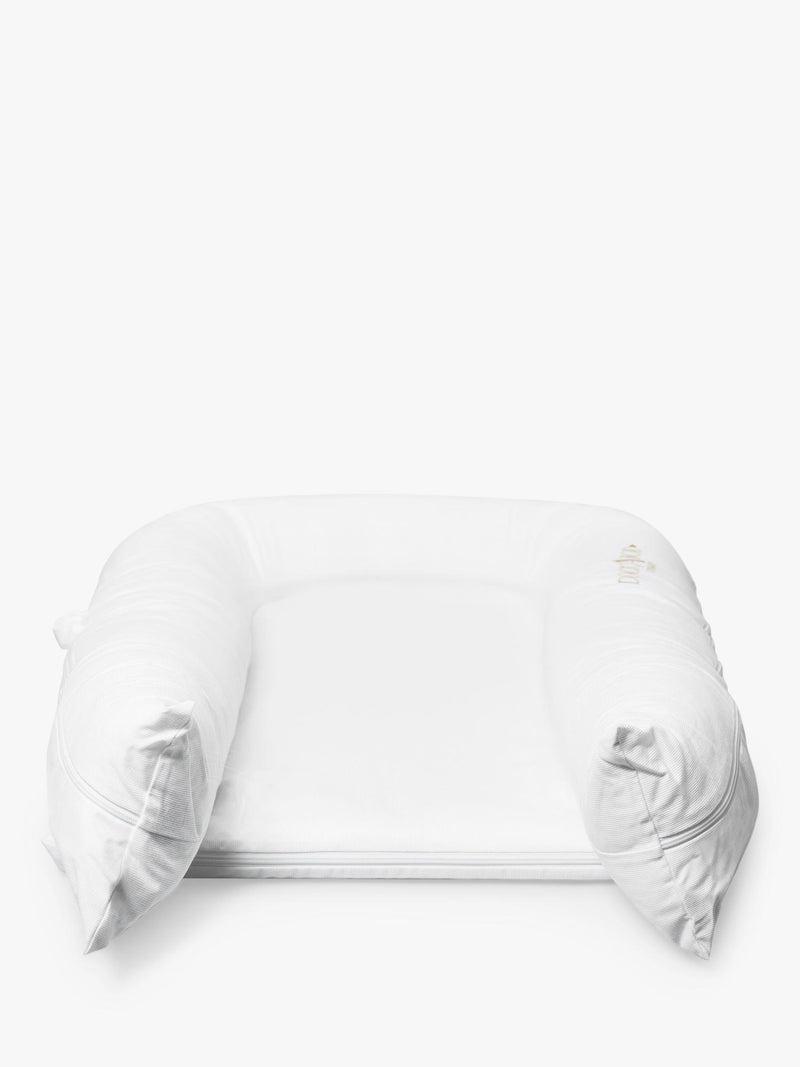 DockATot Grand Toddler Dock white toddler lounger, imported from the UK