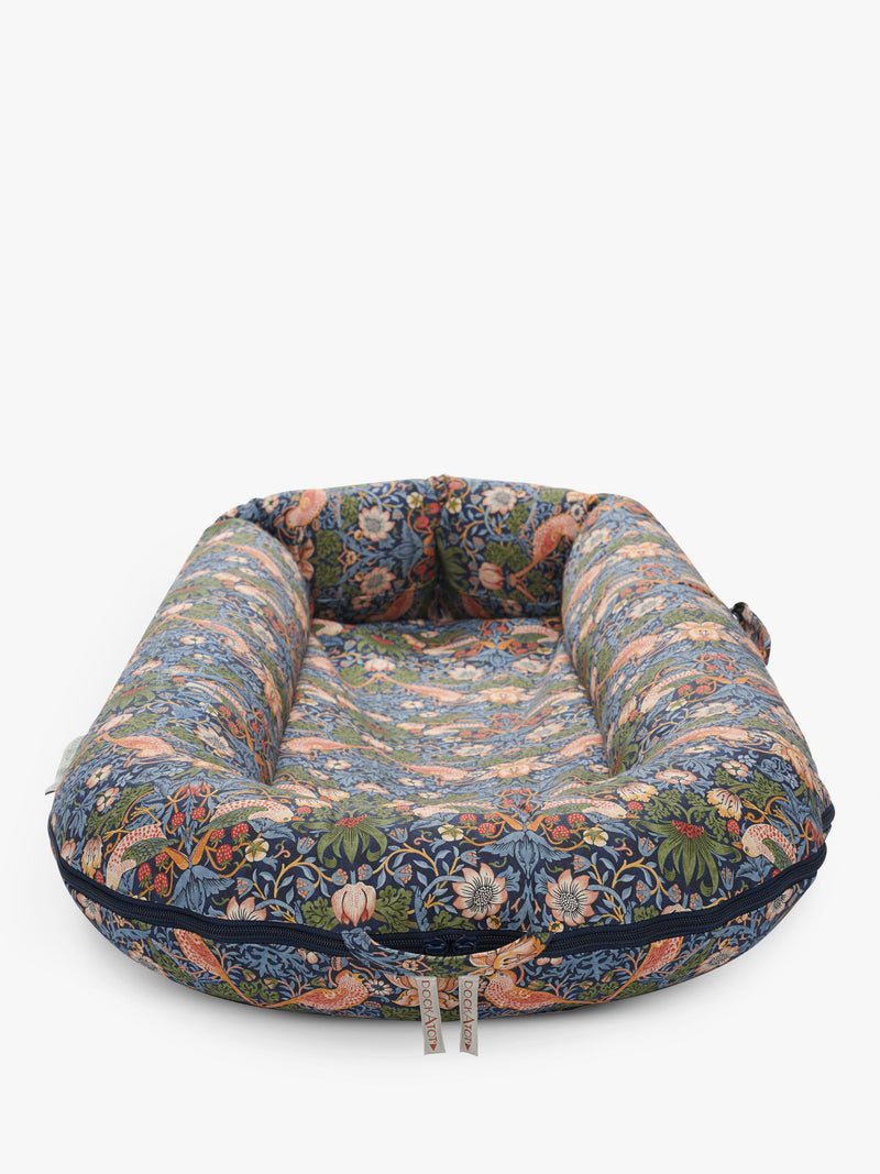 DockATot Deluxe+ William Morris Strawberry Thief baby pod, UK version