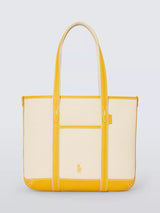 John Lewis Polo Ralph Lauren Small Canvas Shopper Tote Bag, Ecru/Racing Yellow- Buy online at McGrocer