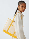 Polo Ralph Lauren small canvas shopper tote in Ecru and Racing Yellow, UK version