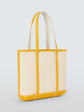 Polo Ralph Lauren small canvas shopper tote in Ecru and Racing Yellow, UK version