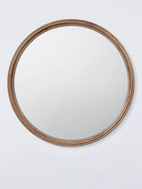 John Lewis John Lewis Farmhouse Round Wood Frame Wall Mirror 70cm Walnut- Buy online at McGrocer