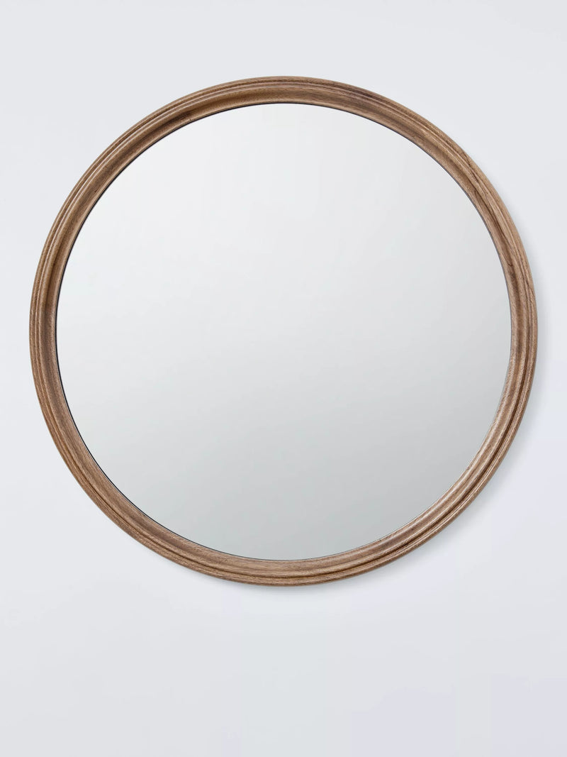 John Lewis round wall mirror 70cm walnut, imported from the UK