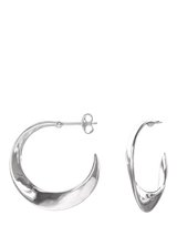 John Lewis Nina B Curved Hoop Earrings Silver- Buy online at McGrocer