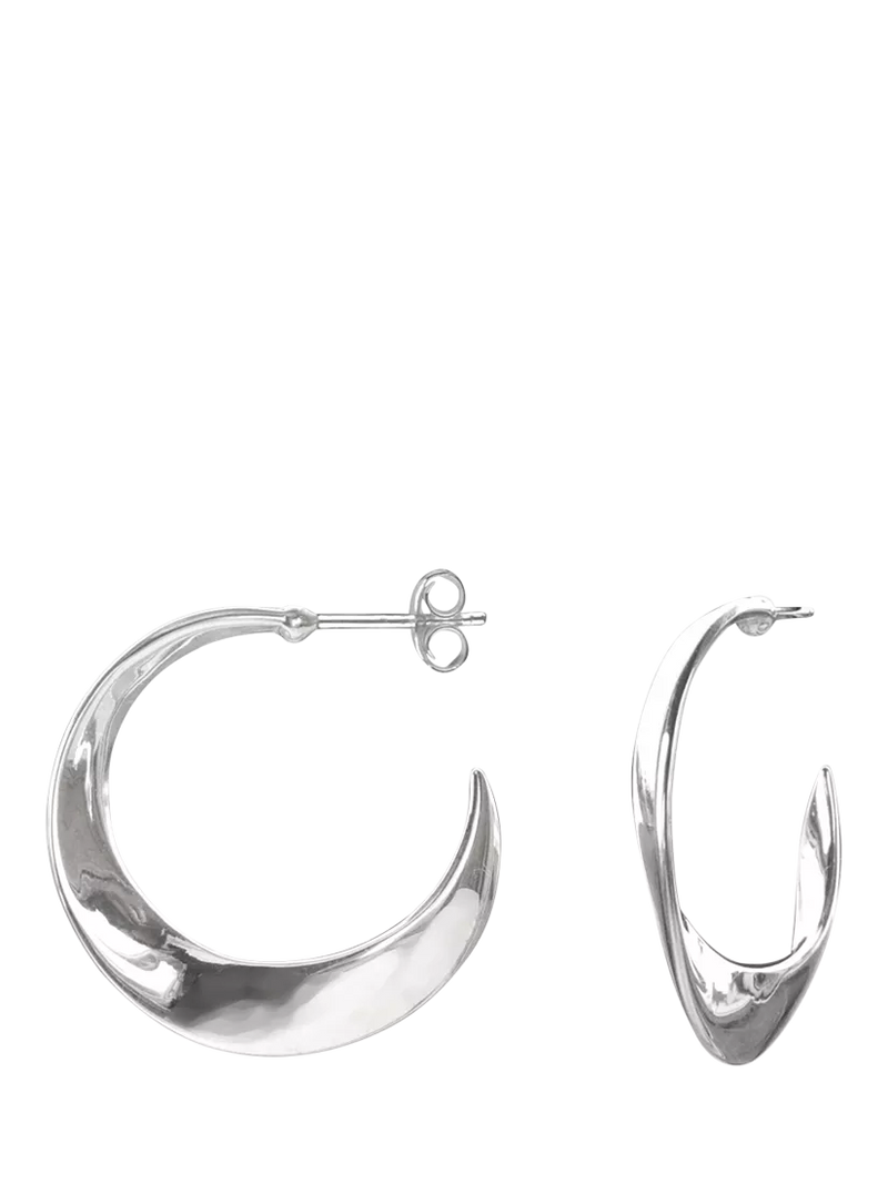 Nina B curved hoop earrings silver - British product