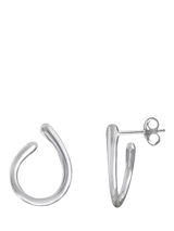 John Lewis Nina B Sterling Silver Curved Oval Earrings- Buy online at McGrocer