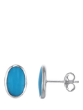 Nina B oval stud earrings blue turquoise silver, UK version