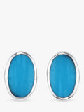 Nina B oval stud earrings blue turquoise silver, UK version