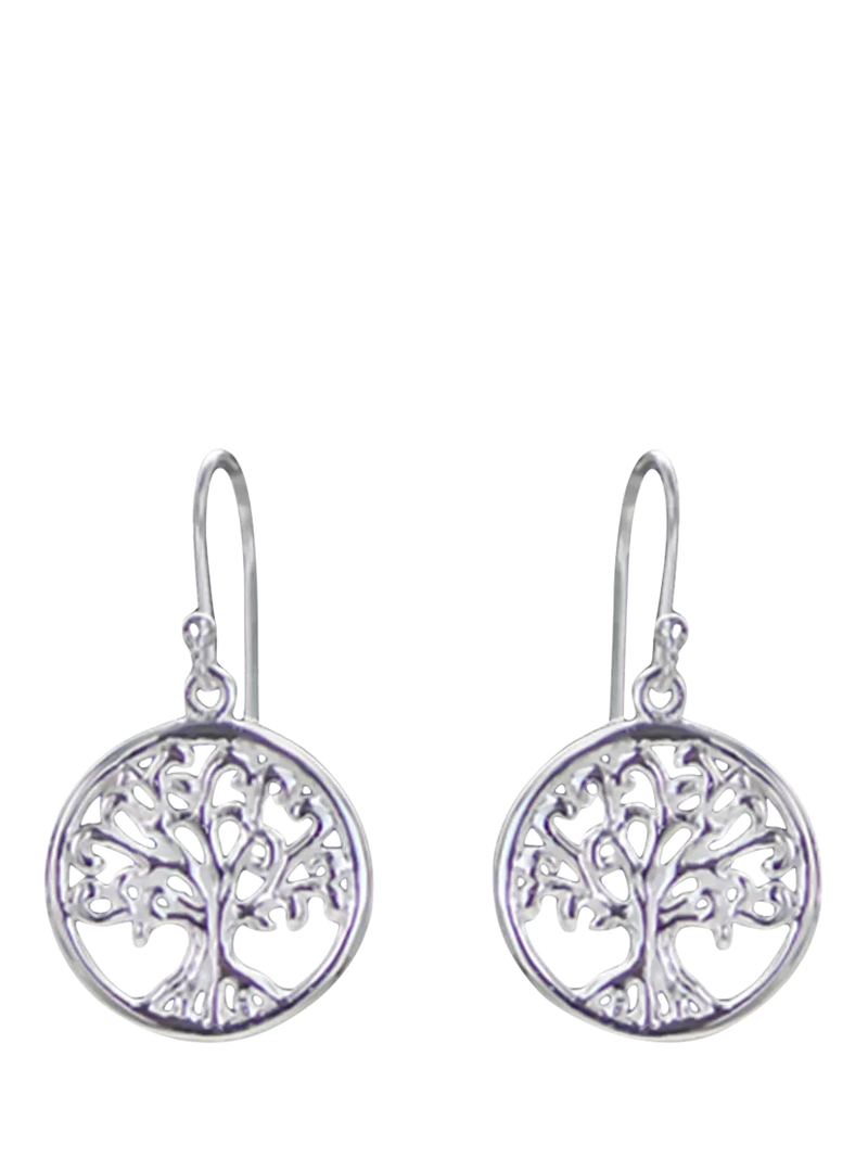 Nina B tree of life drop earrings silver (British brand)