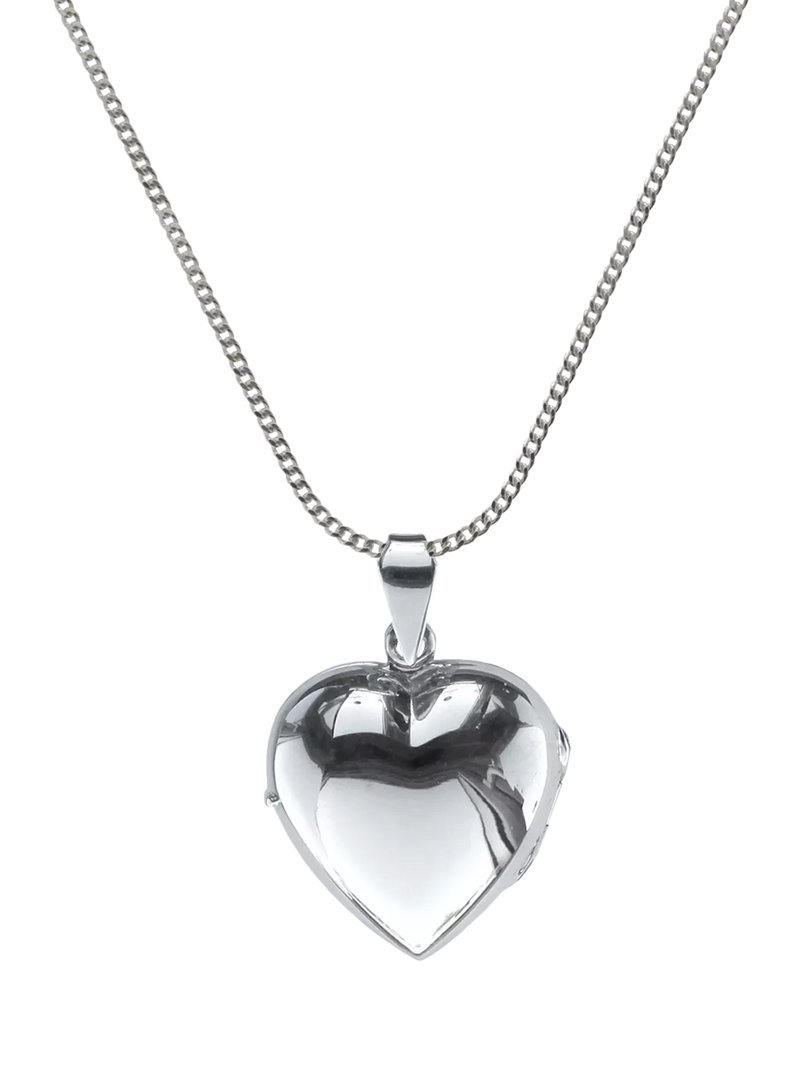 Nina B sterling silver heart locket necklace 45cm, imported from the UK