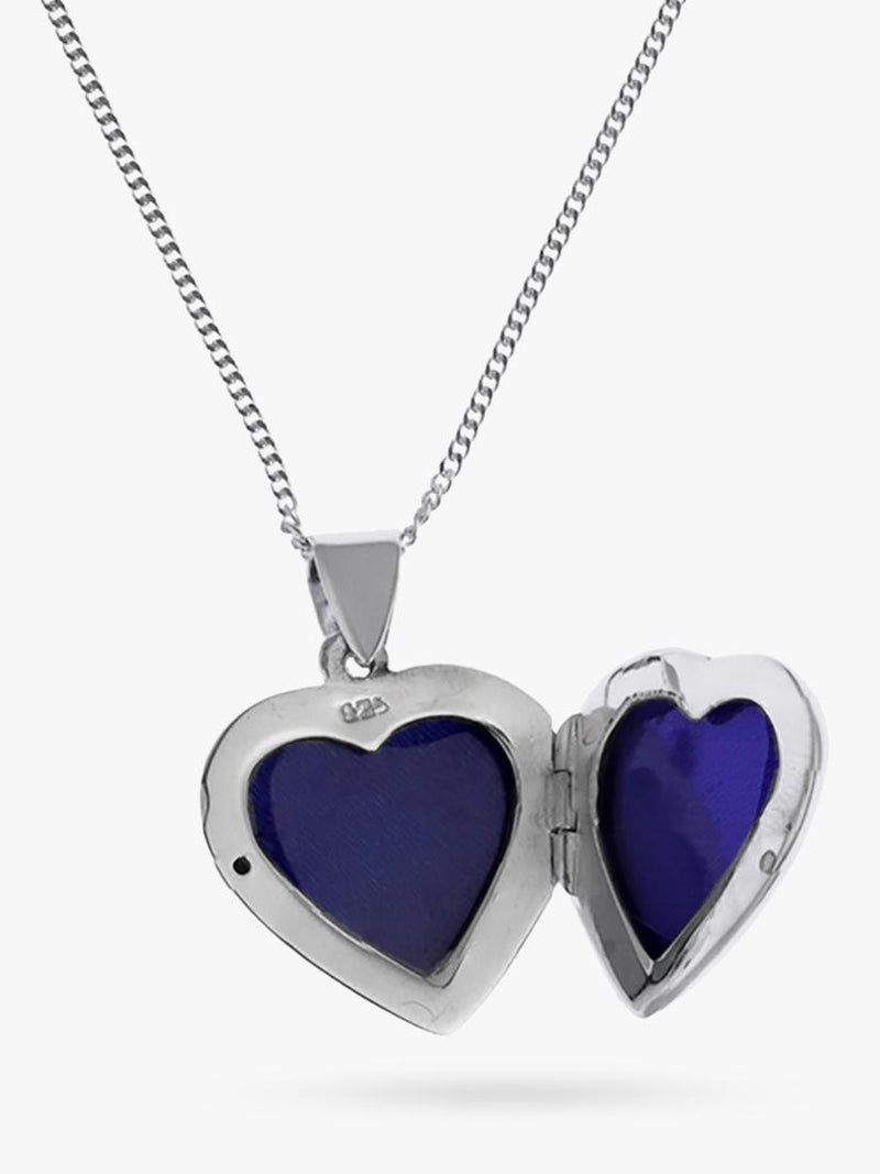 Nina B sterling silver heart locket necklace 45cm, imported from the UK