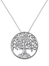 John Lewis Nina B Tree of Life Pendant Necklace, Silver- Buy online at McGrocer