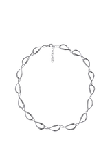John Lewis Nina B Sterling Silver Ripple Link Necklace 43cm + 5cm Extension- Buy online at McGrocer