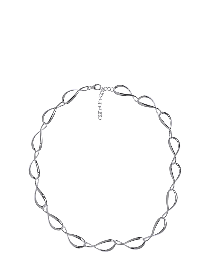 Nina B sterling silver ripple link necklace 43cm, UK version