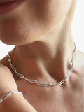 Nina B sterling silver slim loop link necklace, UK version