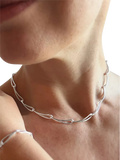 Nina B sterling silver slim loop link necklace, UK version
