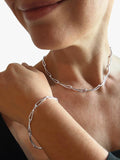 Nina B sterling silver slim loop link necklace, UK version