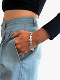 Nina B sterling silver pebble link bracelet 18cm (British brand)